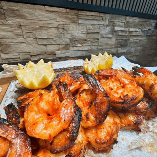 SHRIMP KABAB GRILL PLATE( 2) SKEWERS.