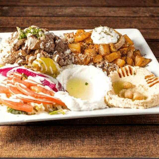 BEEF SHAWARMA PLATTER.