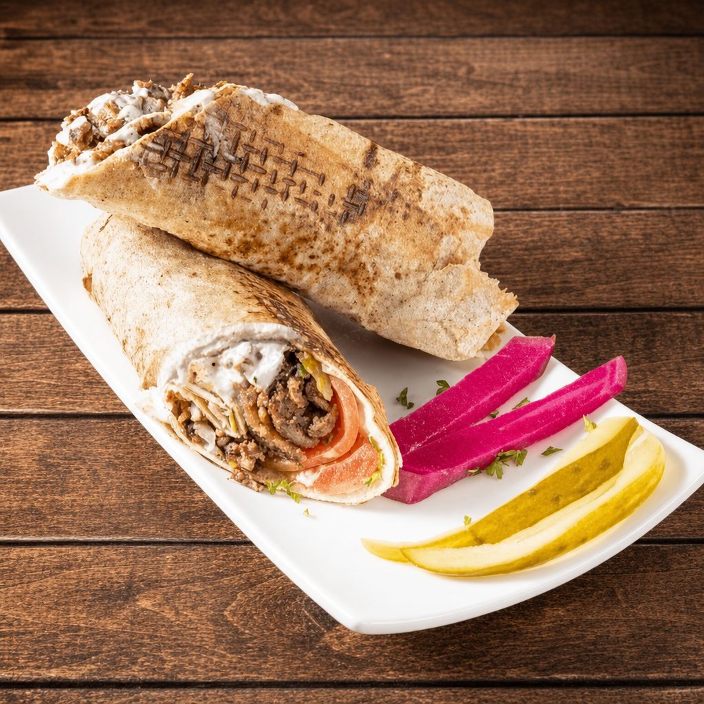 BEEF SHAWARMA PITA.