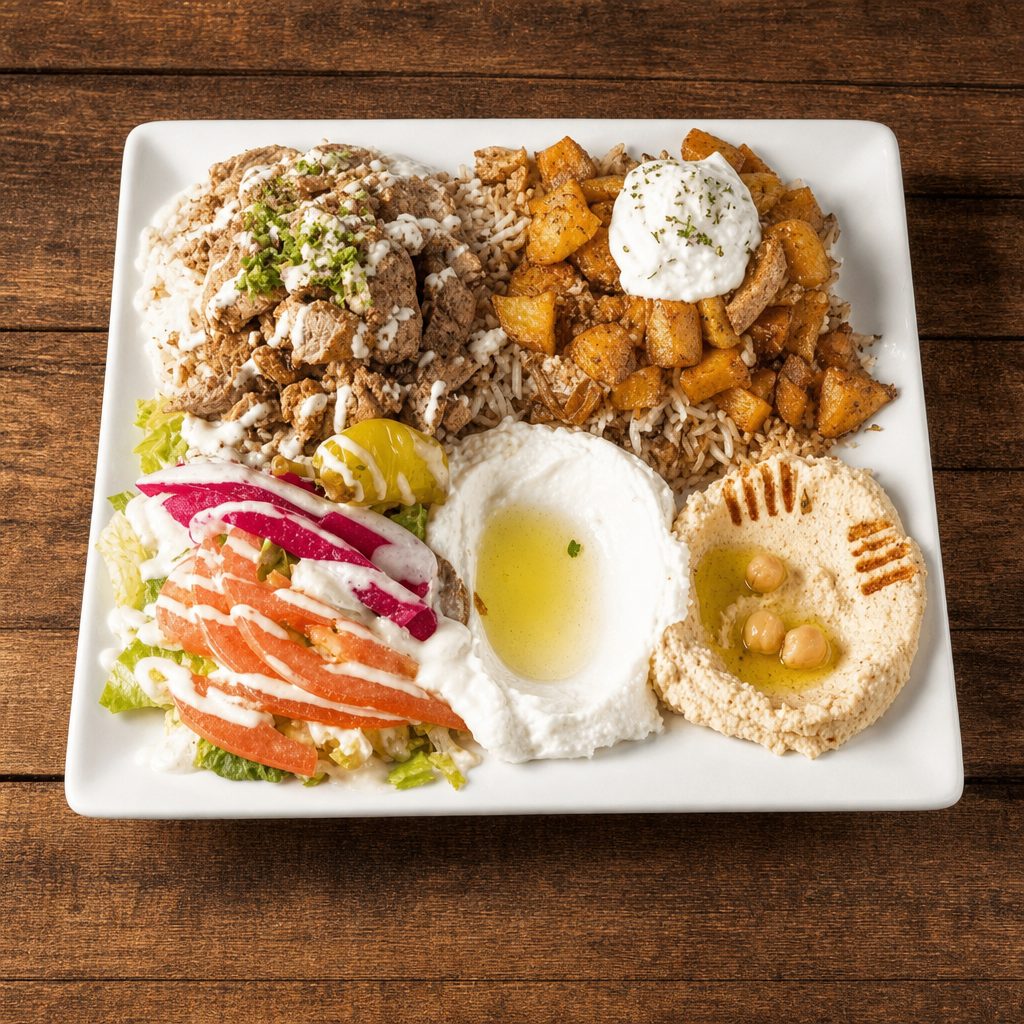 CHICKEN SHAWARMA PLATTER.