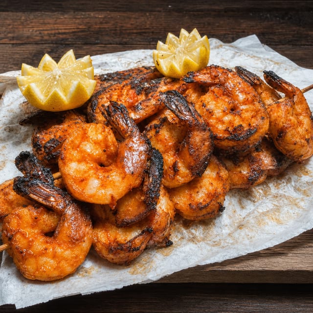SHRIMP KABAB GRILL PLATE( 2) SKEWERS.