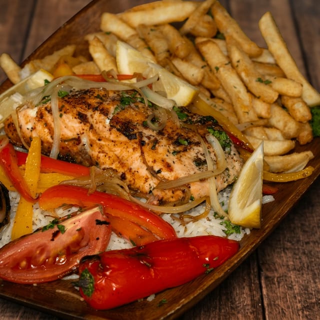 GRILLED SALMON.