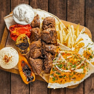 Beef Kabab Grilled Plate (2 Skewers)