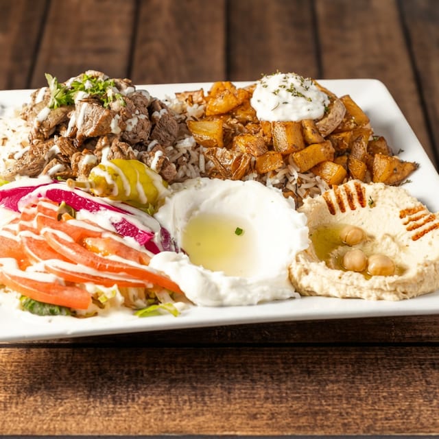 BEEF SHAWARMA PLATTER.