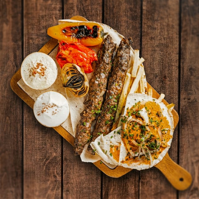KAFTA KABAB GRILL PLATE (2) SKEWERS.