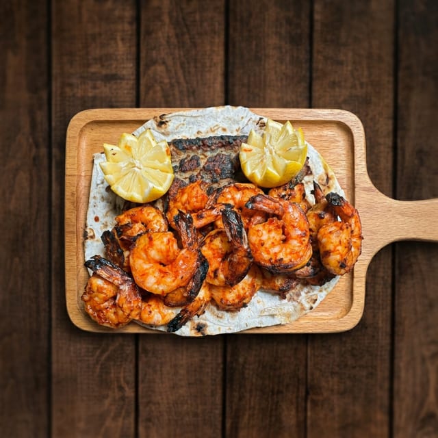 SHRIMP KABAB GRILL PLATE (2) SKEWERS.