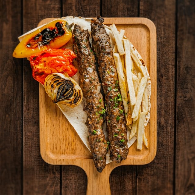 Kafta Kabab Grilled Plate (2 Skewers).
