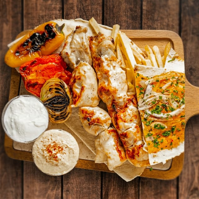 Chicken Kabab Grilled Plate (2 Skewers).