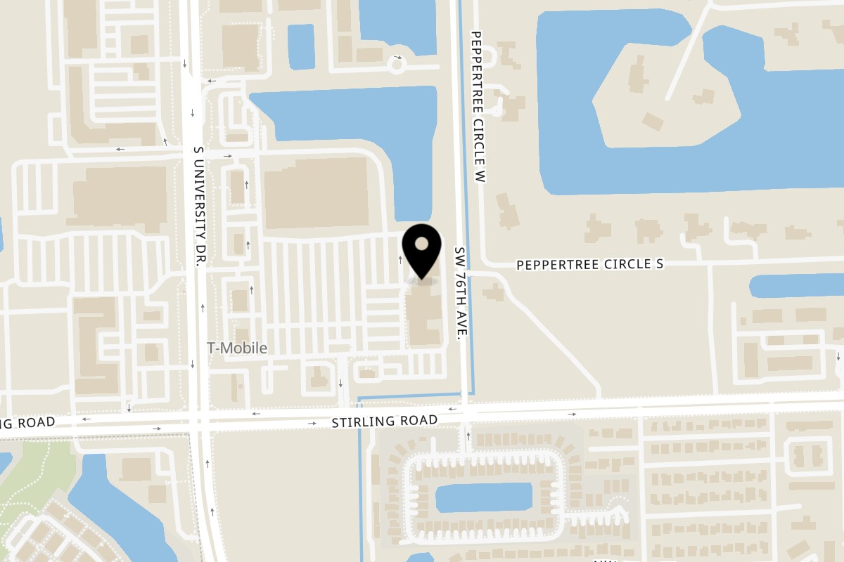 Map showing the location of Shawarmaz Mediterranean Restaurant & Grill Davie on 5810 S University Dr Suite 110 in Davie
